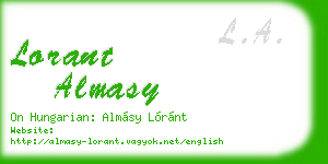 lorant almasy business card